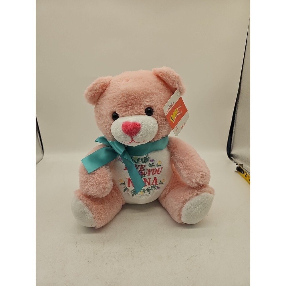 Way to Celebrate Mother's Day 12 inch Plush Pink Embroidered Bear,Love You Nana‎